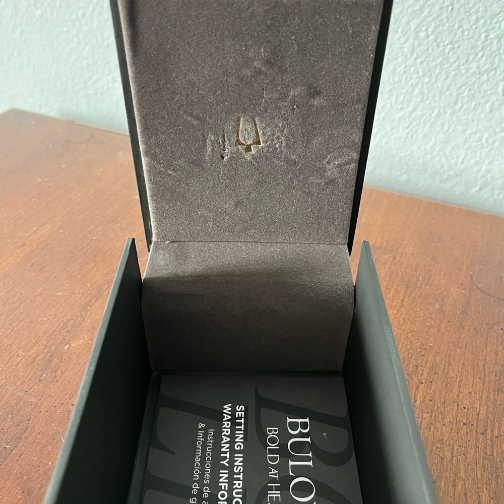Bulova Black Dial Watch with Olive Green Strap - Picture 5 of 13